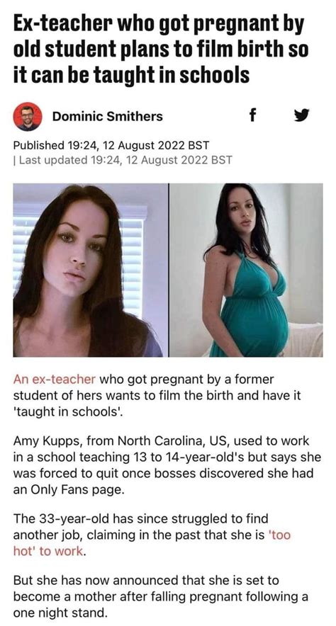 amy kupps pregnant|Former teacher